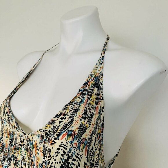 PLANET Blue Bohemian feather summer top beige XSMALL sleeveless flowy NEW - Picture 6 of 11